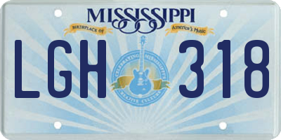 MS license plate LGH318