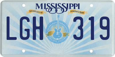 MS license plate LGH319