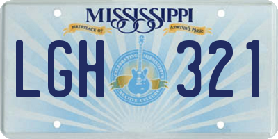 MS license plate LGH321