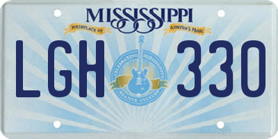 MS license plate LGH330