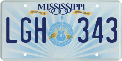 MS license plate LGH343