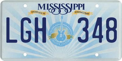 MS license plate LGH348
