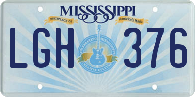 MS license plate LGH376