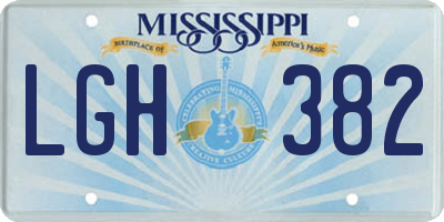MS license plate LGH382