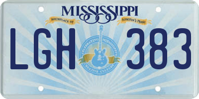 MS license plate LGH383