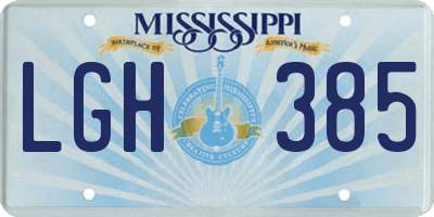 MS license plate LGH385