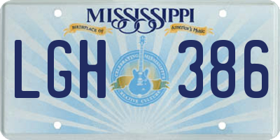 MS license plate LGH386