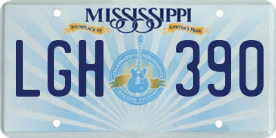 MS license plate LGH390