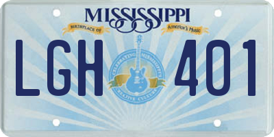 MS license plate LGH401