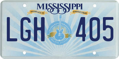 MS license plate LGH405
