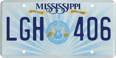 MS license plate LGH406