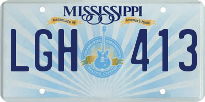 MS license plate LGH413