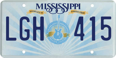 MS license plate LGH415