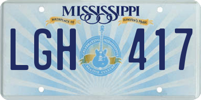 MS license plate LGH417