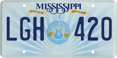 MS license plate LGH420
