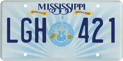 MS license plate LGH421
