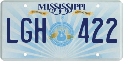 MS license plate LGH422