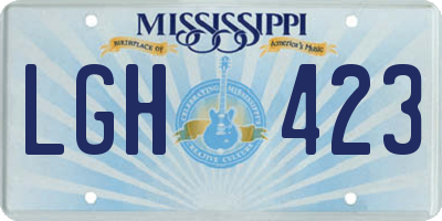 MS license plate LGH423