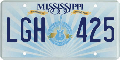 MS license plate LGH425