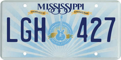 MS license plate LGH427