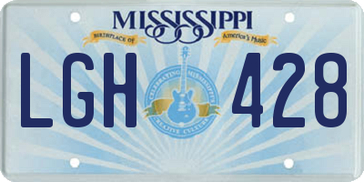 MS license plate LGH428
