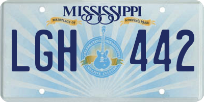 MS license plate LGH442