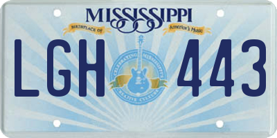 MS license plate LGH443