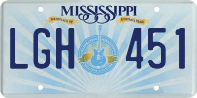 MS license plate LGH451