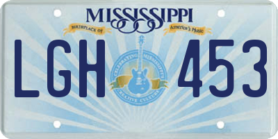 MS license plate LGH453