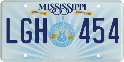MS license plate LGH454