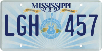 MS license plate LGH457