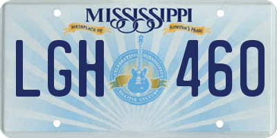 MS license plate LGH460