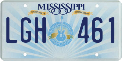 MS license plate LGH461