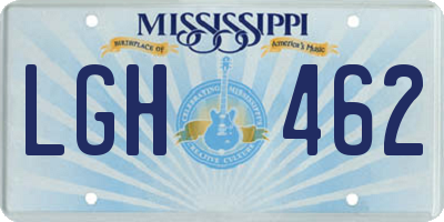 MS license plate LGH462