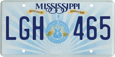 MS license plate LGH465