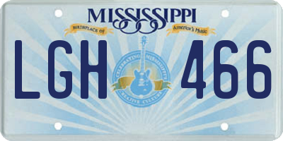 MS license plate LGH466