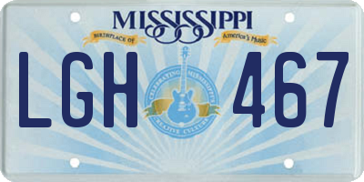 MS license plate LGH467