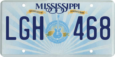 MS license plate LGH468