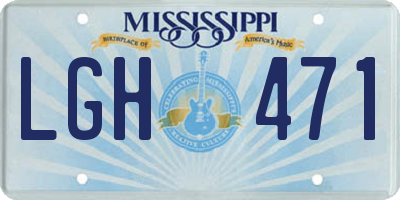 MS license plate LGH471