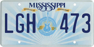 MS license plate LGH473