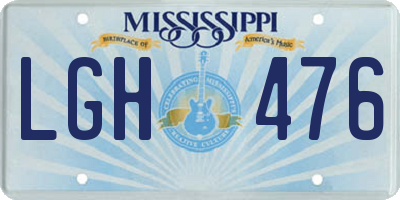 MS license plate LGH476