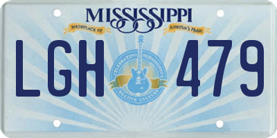 MS license plate LGH479