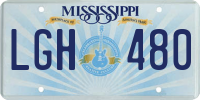 MS license plate LGH480