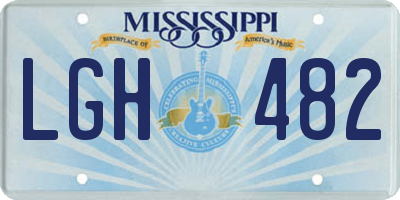 MS license plate LGH482
