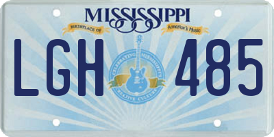 MS license plate LGH485