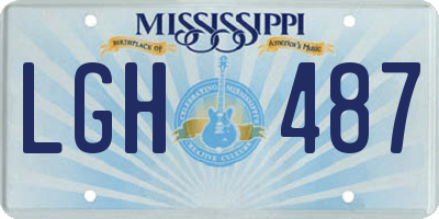 MS license plate LGH487