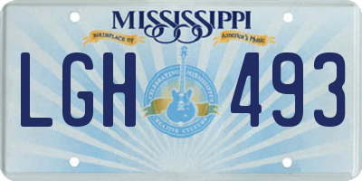 MS license plate LGH493