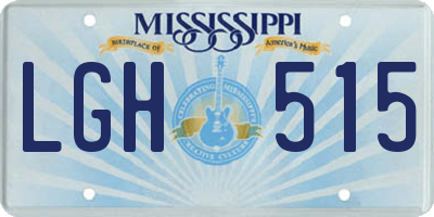 MS license plate LGH515