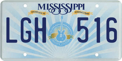 MS license plate LGH516