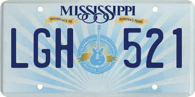 MS license plate LGH521